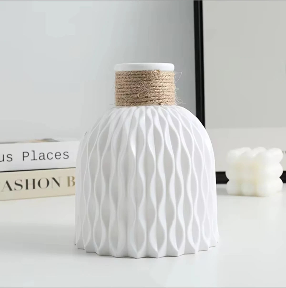 1PC Water Ripple Plastic Vase Wave Flower Pot Arrangement Modern Nordic Style Home Living Room Desktop Decoration Ornament